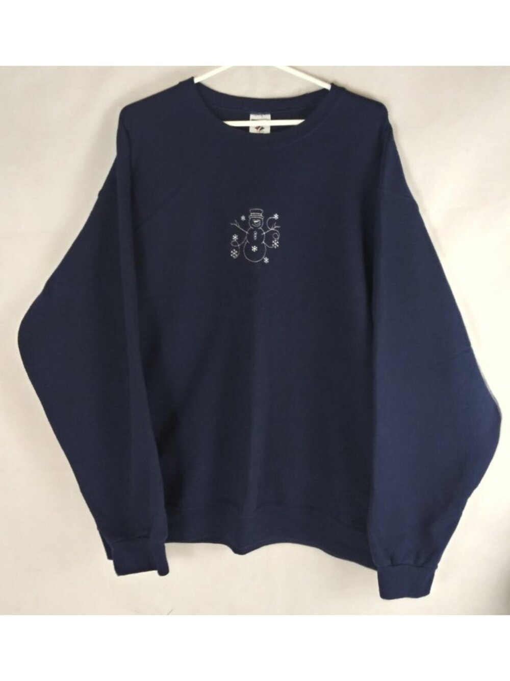 Jerzees Women's Sweatshirt With Embroidered Snowflake Snowman Design Size XL